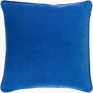 Surya Corduroy 18" Accent Pillow - Timeless Cotton Charm For Modern & Classic Decor, Easy Care & Cozy Feel Dark Blue Cotton,Cotton Cdr002-2020p