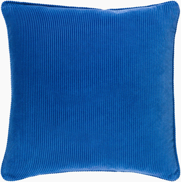 Surya Corduroy 18" Accent Pillow - Timeless Cotton Charm For Modern & Classic Decor, Easy Care & Cozy Feel Dark Blue Cotton,Cotton Cdr002-2020p