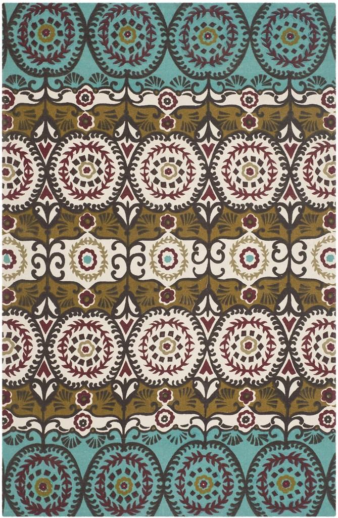 Safavieh Suzani Hand Loomed  Rug Ivory / Blue CDR144D-24