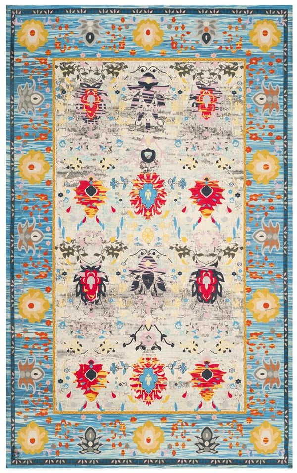 Safavieh Cedar Brook 601 Hand Loomed  Rug Blue / Light Grey CDR602A-4