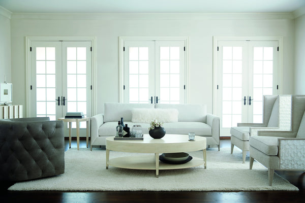 Bernhardt Bernhardt East Hampton Solid Ash End Table - Cerused Linen Top, Tapered Legs, Neo-Traditional Accent (98) 395121