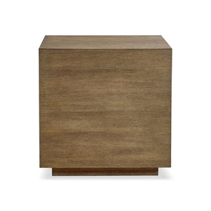Bernhardt Bernhardt Weiss Oak Cube Side Table with Wire-brushed Finish for Modern Living Rooms 570127