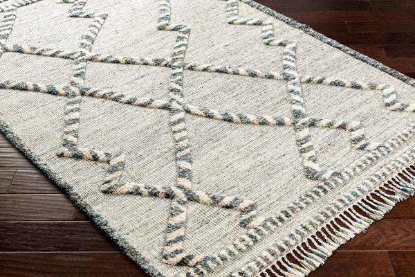 Surya Cadiz Handmade 2' X 3' Wool Rug – Luxurious Moroccan Style With Hand-knotted Detail & Fringe Texture Medium Gray Wool Cdz2301-23