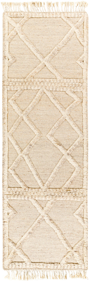 Cadiz CDZ-2303 2'6" x 8' Runner Handmade Rug CDZ2303-268  Light Beige, Medium Gray, Cream Surya