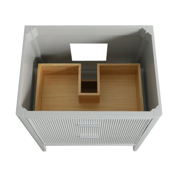 English Elm Fully Assembled 30'' Grey Freestanding Bathroom Vanity With Marble Top & Dual Handle Sets - Ready To Use! W1826P308972