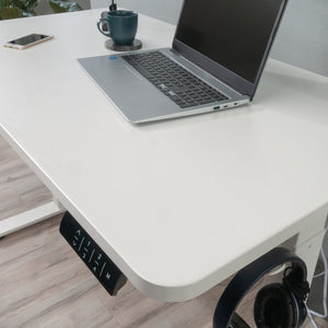 English Elm Sit/Stand Desk - Modern White Finish For Ergonomic Workspace, Usb Charging, Easy Assembly & Stability B356P402648-GIGA