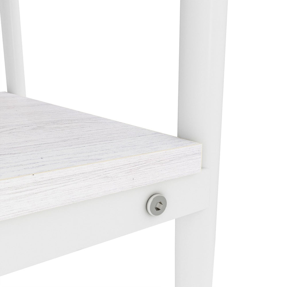 English Elm Set Of 2 Modern Rectangle End Tables With Tempered Glass Top, Mdf Shelf & Sturdy Iron Legs For Living Room W241P184247-GIGA