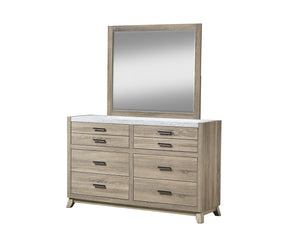 English Elm 1pc Modern Minimalist 4-Drawer Tall Chest with Two-Tone Finish, Sleek Bedroom Storage Cabinet Brown,White 61.02 L x 19.49 W x 38.03 H B2741P330642