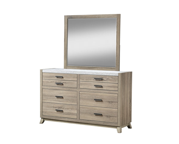 English Elm 1pc Modern Minimalist 4-Drawer Tall Chest with Two-Tone Finish, Sleek Bedroom Storage Cabinet Brown,White 61.02 L x 19.49 W x 38.03 H B2741P330642