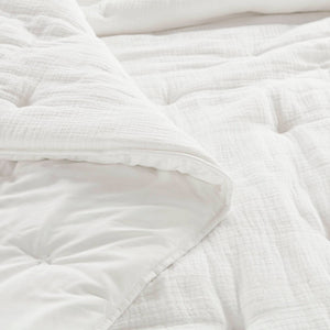 English Elm 3-piece King Cotton Muslin Quilt Set Crinkle Texture Embroidered Farmhouse Bedding B035P408348