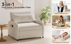 English Elm Christopher Knight Home® - (Old 3-in-1 Convertible Sleeper Sofa Bed with Pillow & Pocket, Compact Loveseat with Pull-Out Bed and Wheels Beige N765P34284849W