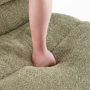 English Elm Upholstered Cocoon Accent Chair Ergonomic Curved Frame Soft Breathable Fabric Lounge Seat Green T3623P434428