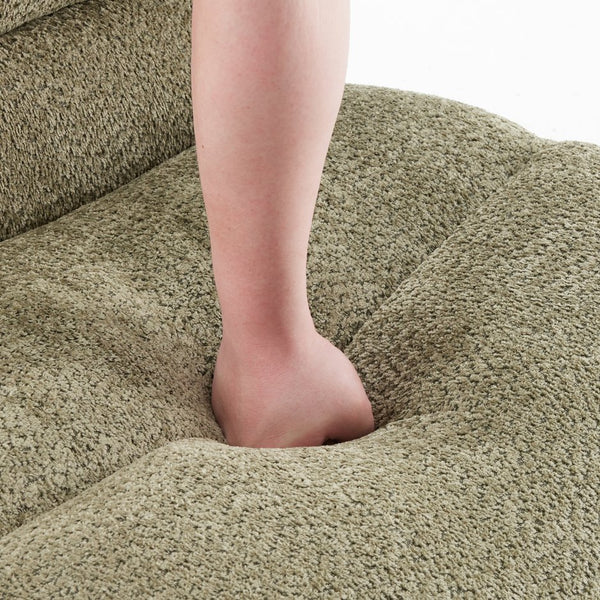 English Elm Upholstered Cocoon Accent Chair Ergonomic Curved Frame Soft Breathable Fabric Lounge Seat Green T3623P434428