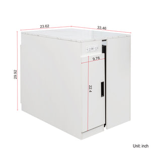 English Elm Modern Extendable Dining Table with Built-In Outlet, USB Ports & Storage, Space-Saving Console to 118" White W331S00193