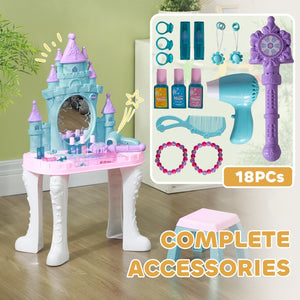 English Elm Qaba Kids Castle Vanity Set With Mirror, Lights, Music & 18 Accessories For Creative Play Ages 3-6 W2225P249751-GIGA