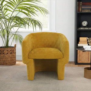 English Elm Wichita Chenille Lounge Chair Scandinavian Curved Arm Accent Seat for Living Room B183P493700