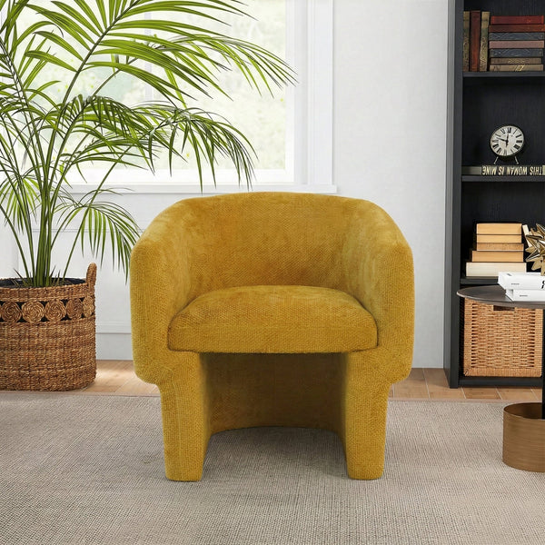 English Elm Wichita Chenille Lounge Chair Scandinavian Curved Arm Accent Seat for Living Room B183P493700