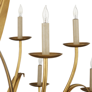 Menefee Gold Chandelier - Elegant Wrought Iron Design with Antique Finish, Perfect for Any Space