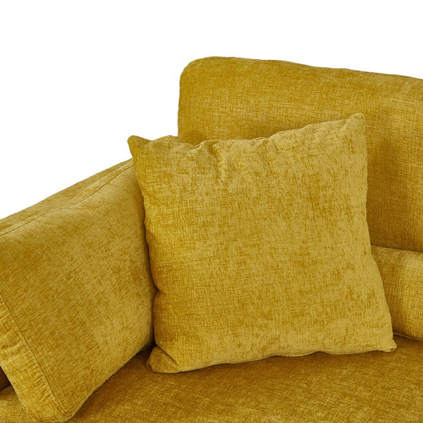 English Elm Yr2169bg-2p-2ot,lr,right,arm,ot*2 Chenille Fleece Right Arm Sectional Piece with Spring Support Yellow W308S00191