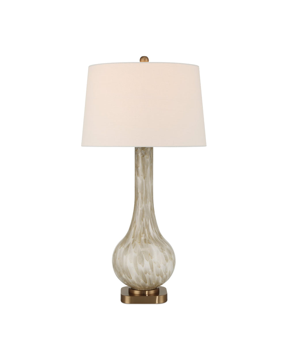 Currey & Company Bombon Table Lamp - Fused Glass Design With Antique Brass Base & Crystal Finial For Elegant Decor Brown Glass ,Metal 6000-1025-currey-company