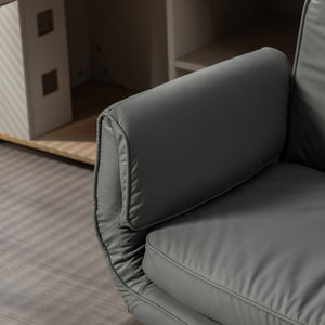 English Elm Criss Cross Wide Seat Pu Leather Swivel Task Chair with Removable Headrest Gray W3118P404122