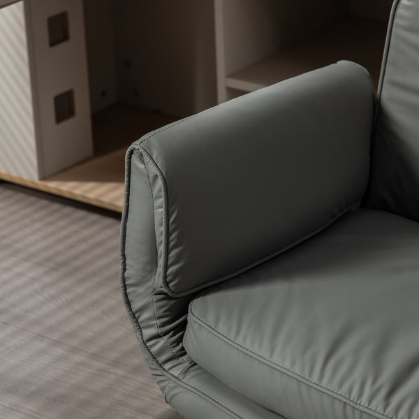 English Elm Criss Cross Wide Seat Pu Leather Swivel Task Chair with Removable Headrest Gray W3118P404122