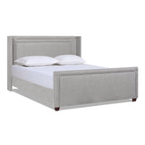 English Elm Elle Wingback Upholstered King Bed, Silver Grey Polyester