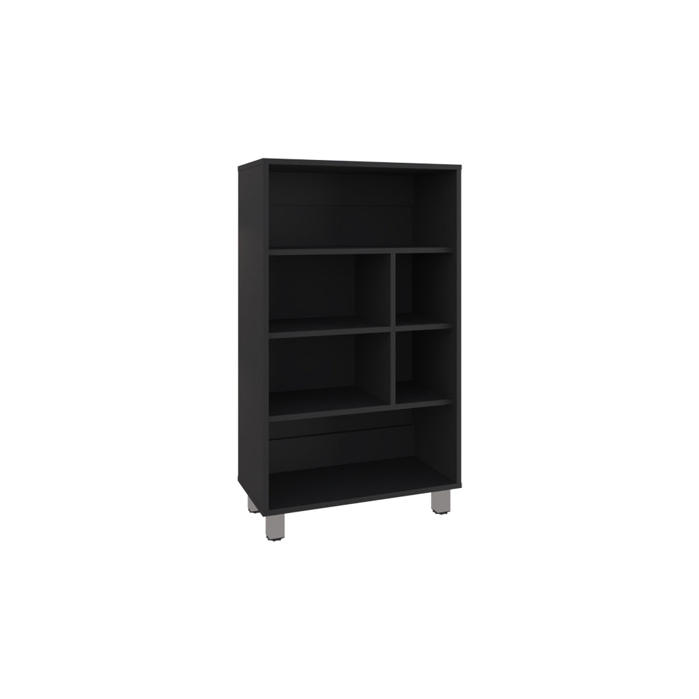English Elm Bookcase Midway Black Engineered Wood – Versatile Multi-Shelf Office Storage, Durable Modern Design B092P245912
