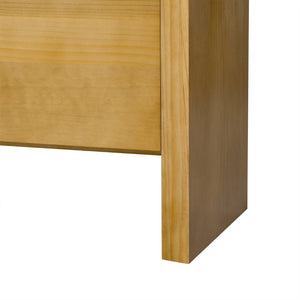 English Elm U_Style 60" Minimalist Sideboard - Durable Solid Wood Veneer Console With Open Shelf & Versatile Storage N711P289132O-GIGA