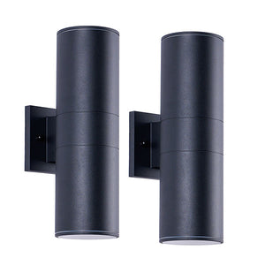 English Elm 12in Matte Black Aluminum Outdoor Wall Sconces up Down Lighting for Porch Patio Set of 4 W2312P416008