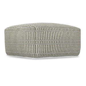 English Elm Safford Handwoven Geometric Square Pouf in Recycled Pet Yarn for Patio or Living Room B136P427586