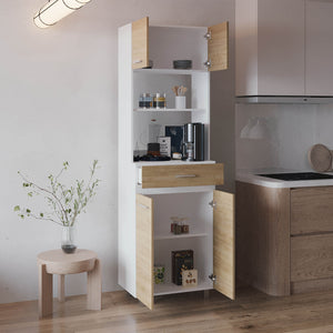 English Elm Sicilia Two-Tone Pantry Cabinet - Freestanding Tall Kitchen Storage, Dual Doors, Space-Saving Design B200P335383