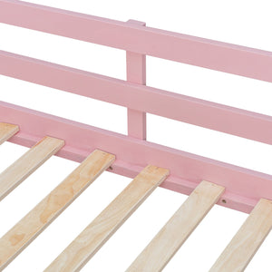 English Elm Twin Bunk Bed with Storage Drawers Hanging Rail Led Shelves and Pegboard Organizer Pink LT000282AAH