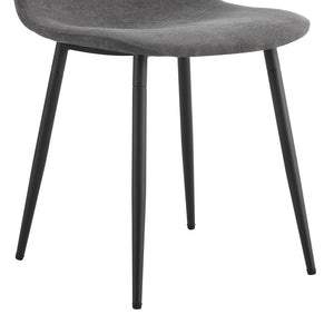 English Elm Table And Chair Set - Elegant Black Wood Grain Mdf Table With 8 Dark Gray Fabric Chairs For Dining W1151S04156-GIGA