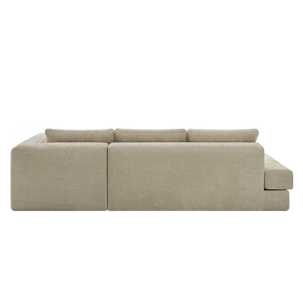 English Elm L-shaped Chenille Sectional Sofa with Deep Modular Seating and Layered Cushion Comfort Brown N763S000090D