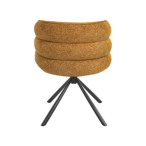 English Elm 270° Swivel Mid-Century Modern Upholstered Desk Chairs Set of 2 with Thick Cushion & Metal Base Orange W757P281147