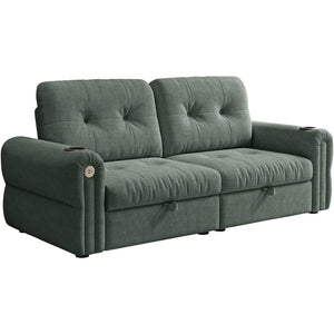 English Elm It Chenille Convertible Sleeper Loveseat with Steel Frame for Guest Rooms W3820S00020