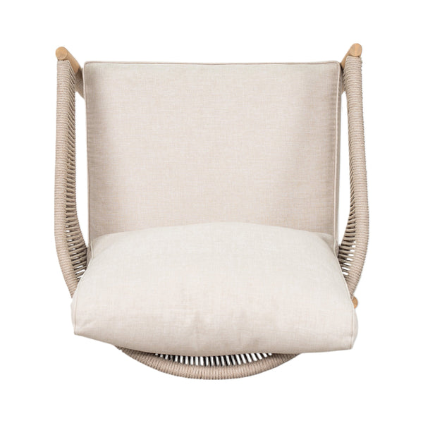 English Elm Christopher Knight Home® - Verona Outdoor Acacia Wood Club Chair Set Of 2 With Beige Cushions & Handwoven Rope For Patio Style N775P309256A