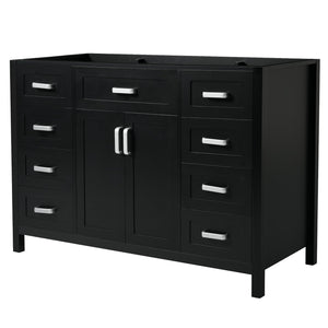 English Elm Christopher Knight Home® - 47" Bathroom Vanity Cabinet Base with 2 Soft-Close Doors & 8 Drawers, Pine Legs, Modern Classic Appeal Black N759P337621B