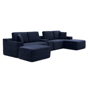 English Elm 109'' Modular Cloud Sectional Corduroy Couch Deep Seat L-shape for Living Room W1117P461517