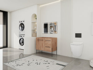 English Elm 36" Freestanding Vanity with Integrated Resin Sink Soft Close Drawers Modern Bath W999P405130
