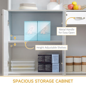 English Elm Homcom 71" Modern Buffet Hutch - Stylish Storage & Display Solution For Kitchen & Dining Spaces W2225S00044