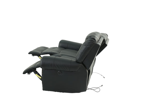 English Elm Plush Power Reclining Loveseat Bonded Leather Nailhead Trim Usb Port Seating B011P467627