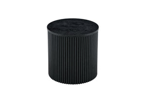 English Elm 2-piece Nesting Round Tables Roman Column Base with Storage Black Wood Grain Living Room W3875P396796