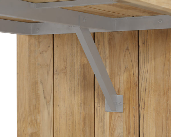 Sunpan Viga 94.5" Solid Teak Dining Table - Modern Outdoor Design with Water-Resistant Properties Natural