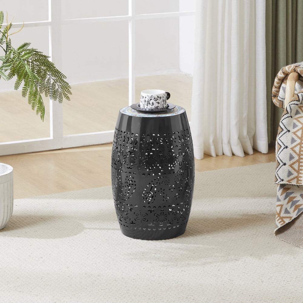 English Elm Christopher Knight Home® - Ruby12" Mosaic Side Table - Elegant Ceramic Tile & Iron Frame For Indoor/Outdoor Accent Use N770P182369B