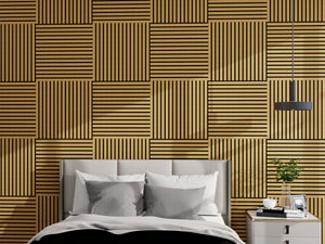 English Elm 4pcs Matte Finish Mdf Acoustic Wall Panels 3d Slat Design for Modern Home Office Walnut W3022P431999