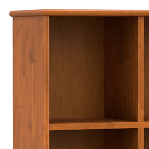 English Elm Draper Teak Mid Century 8-Cube Storage Sofa Table – Solid Rubberwood, 8 Cubbies, Modern Tapered Legs B136P203479