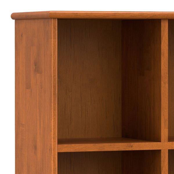 English Elm Draper Teak Mid Century 8-Cube Storage Sofa Table – Solid Rubberwood, 8 Cubbies, Modern Tapered Legs B136P203479