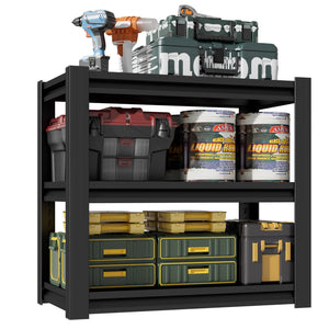 English Elm 20-30 Gallon Aquarium Stand Heavy Duty Steel Three Tier Rack for Home or Office Black W2735P457276